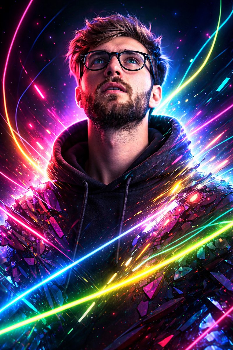 พรอมต์ภาพบุคคลดิจิทัลแนว Synthwave Neon