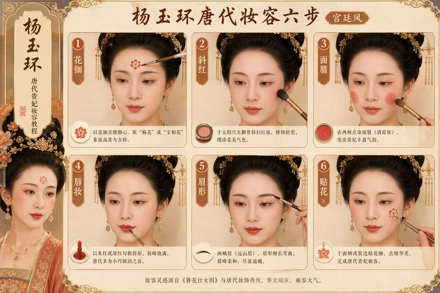 Prompt pour les étapes du maquillage sous la dynastie Tang