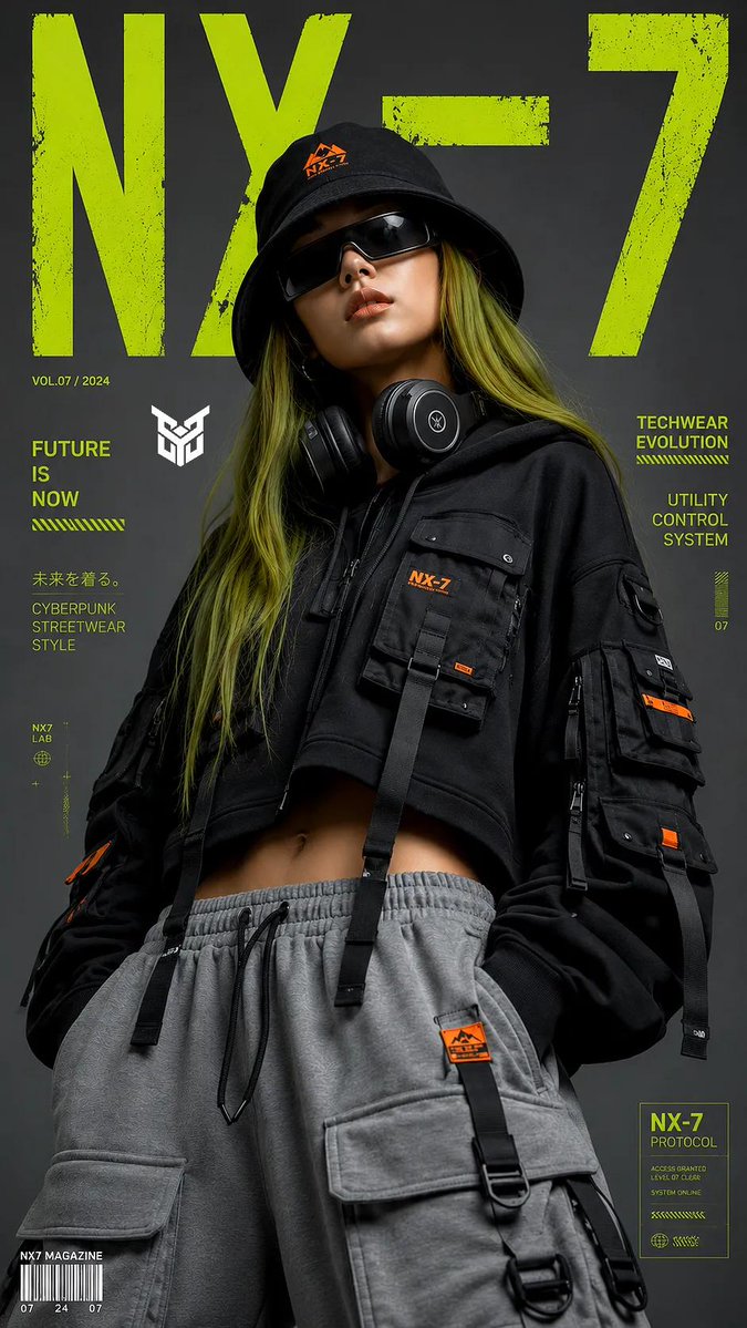 ภาพถ่ายแฟชั่นแนว Techwear ไซเบอร์พังก์