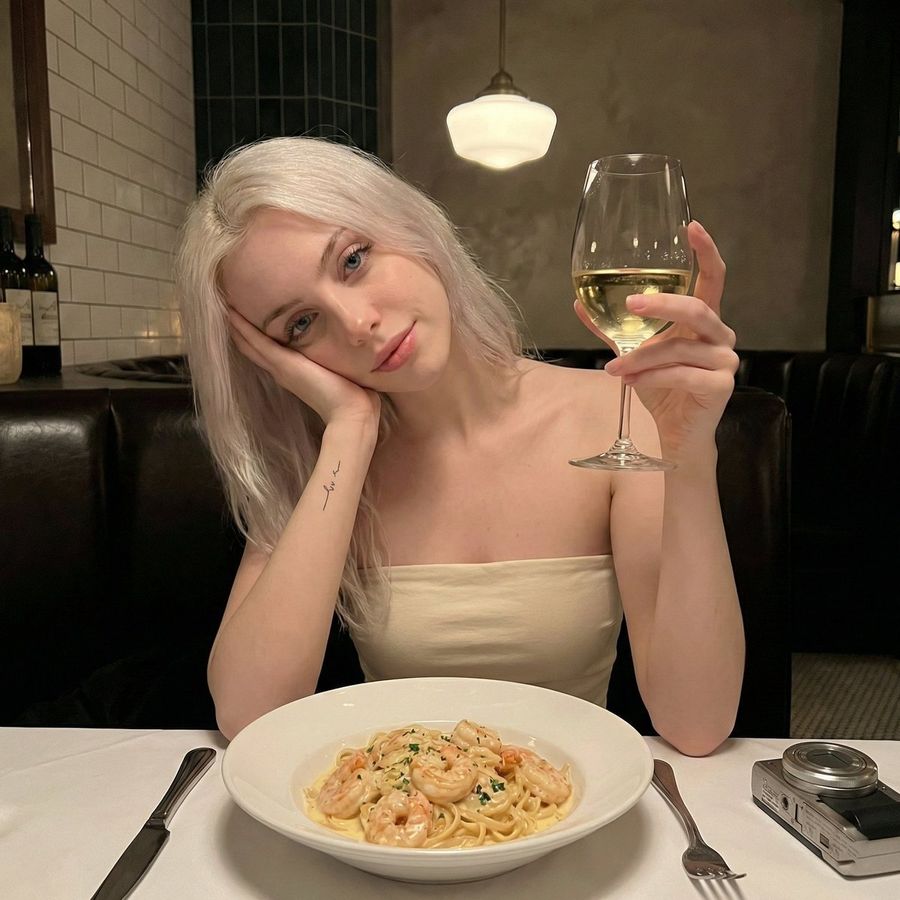 Ultra Photorealistic Dinner Selfie Prompt