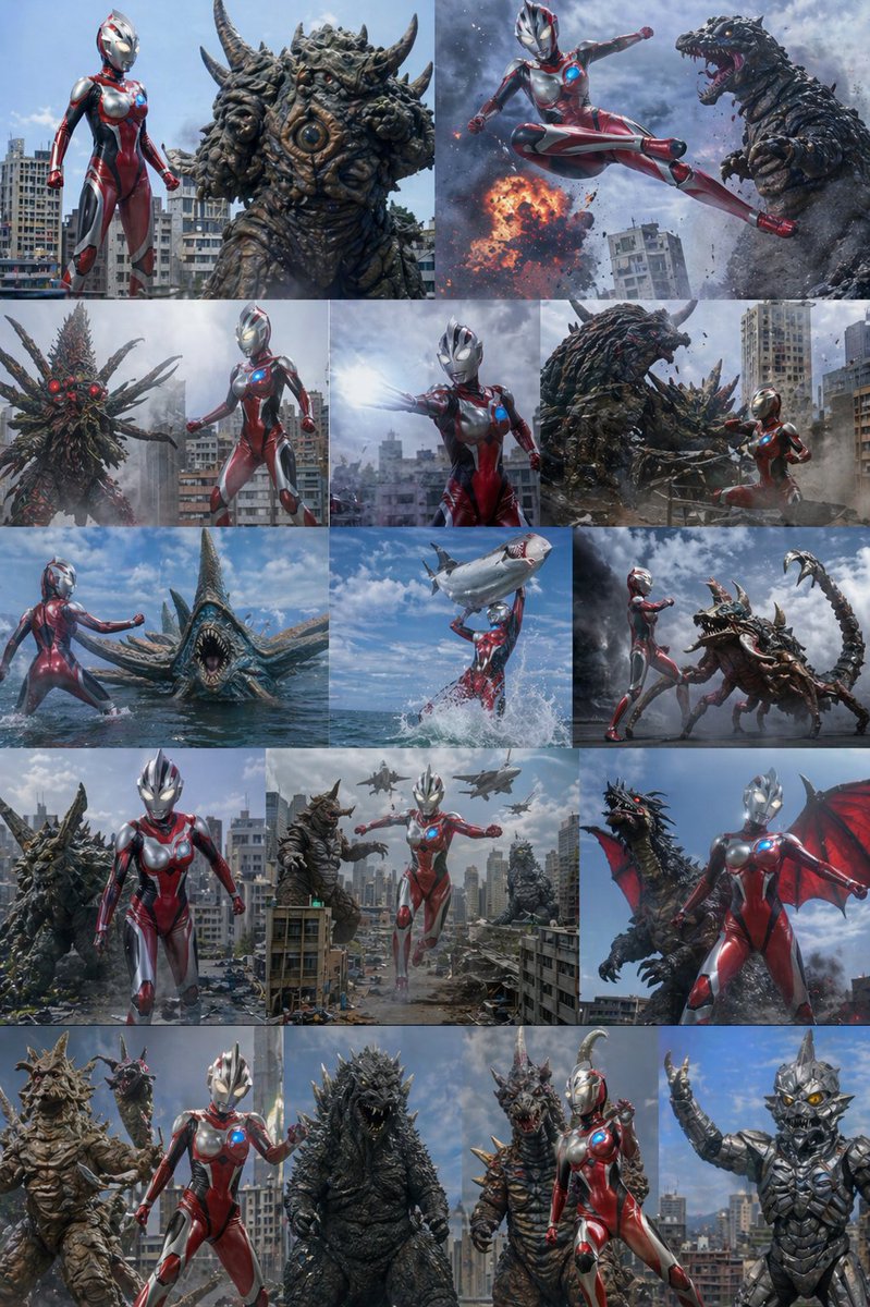 Variações de Batalha de Kaiju da Ultra Woman