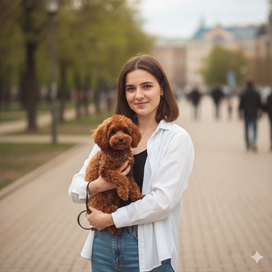 Retrato de Estilo de Vida Urbano com Cão Prompt