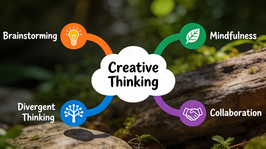 Vibrant Mind Map for Creative Thinking