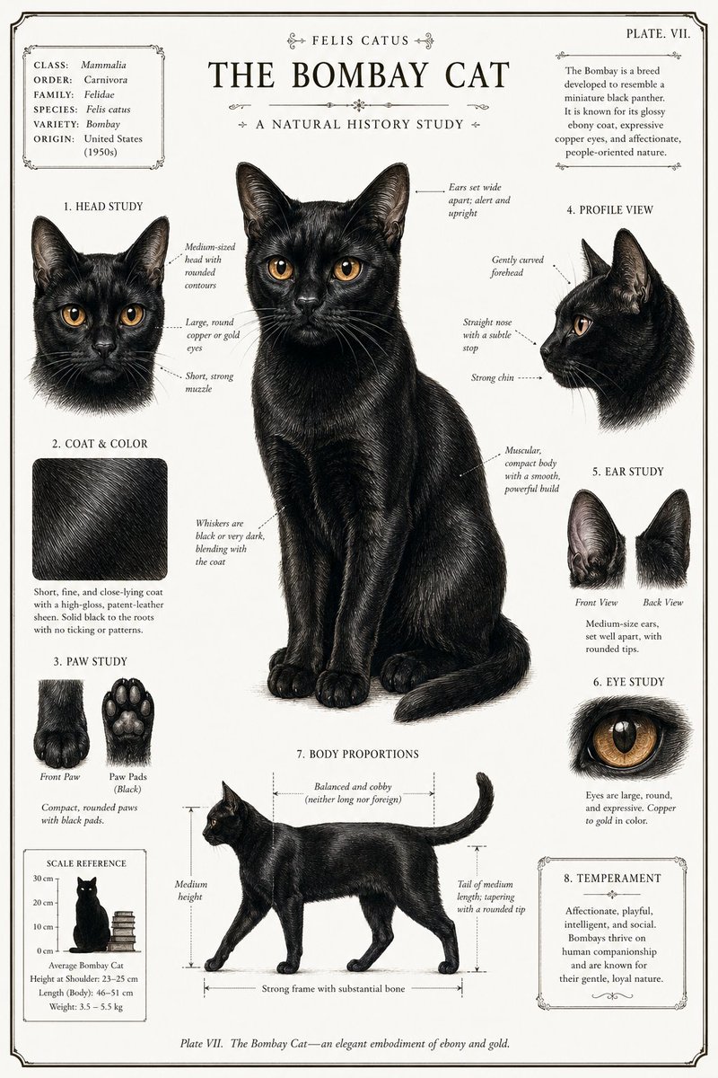 Pôster Botânico Vintage de Gato Preto