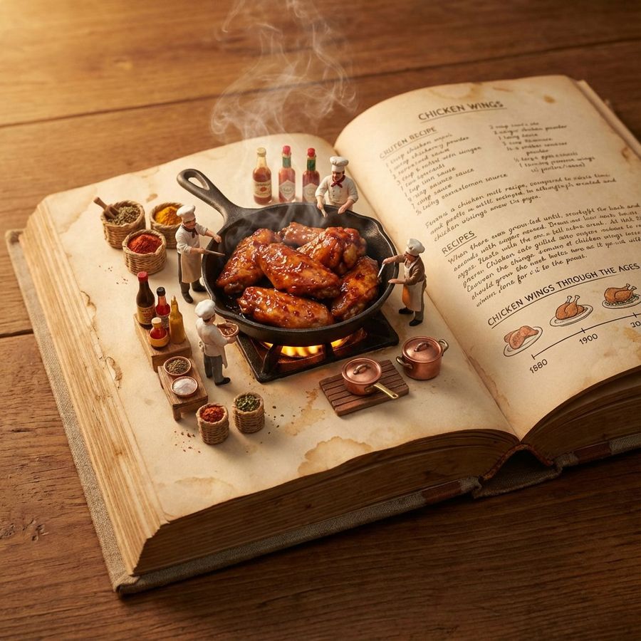 Vintage Cookbook Food Scene