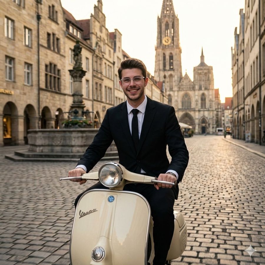 Balade en scooter européen vintage