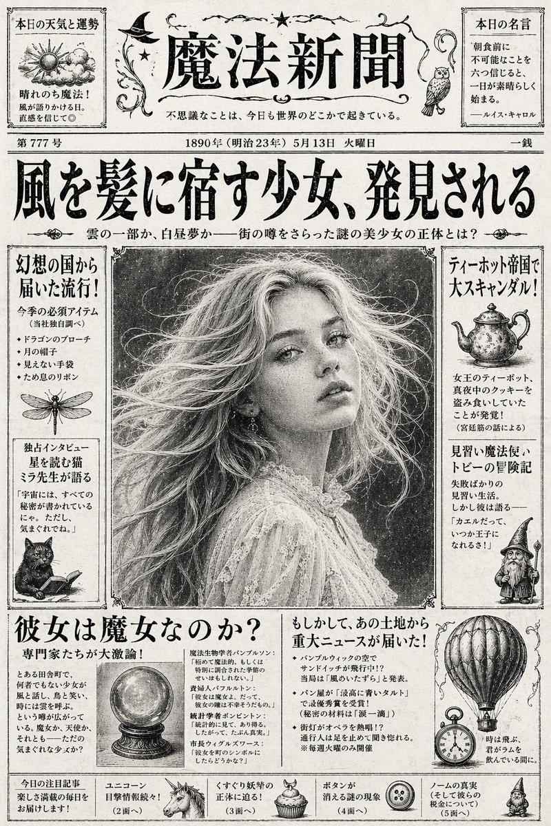 Jornal de Fantasia Mágica Japonês Vintage