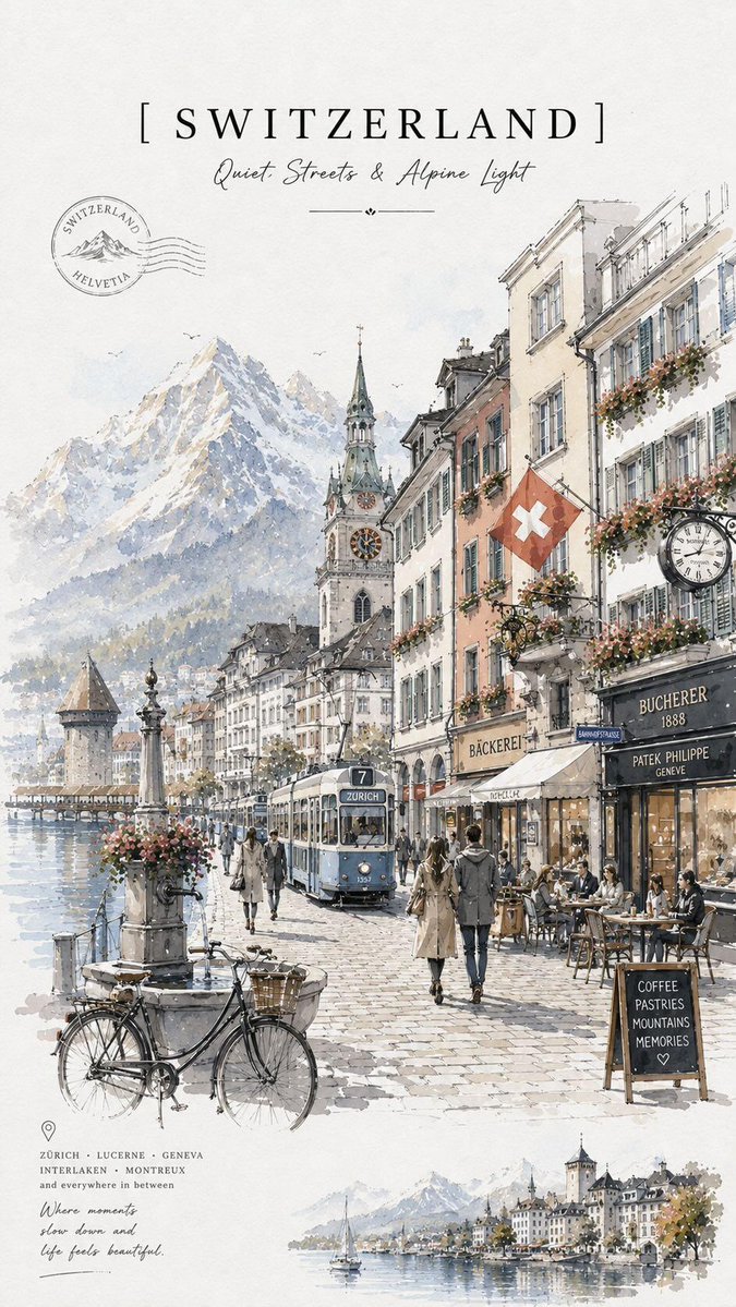 Affiches de voyage vintage à l'aquarelle