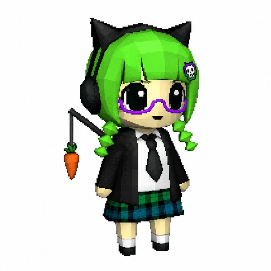 Voxel Chibi Kedi Kulaklı Kız