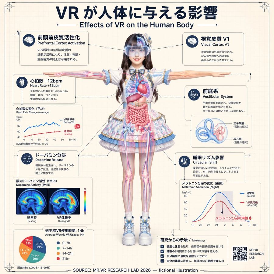 Infographie sur les effets de la VR sur le corps humain