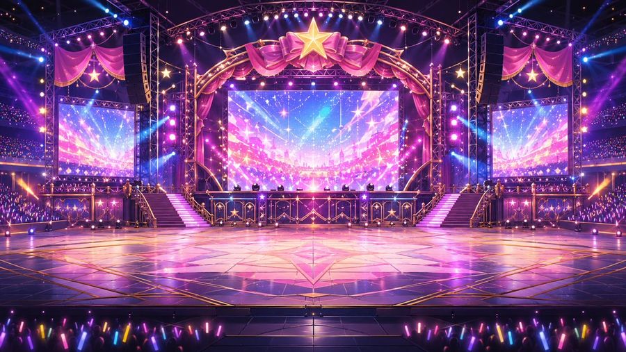 Palco de Arena Neon para VTuber
