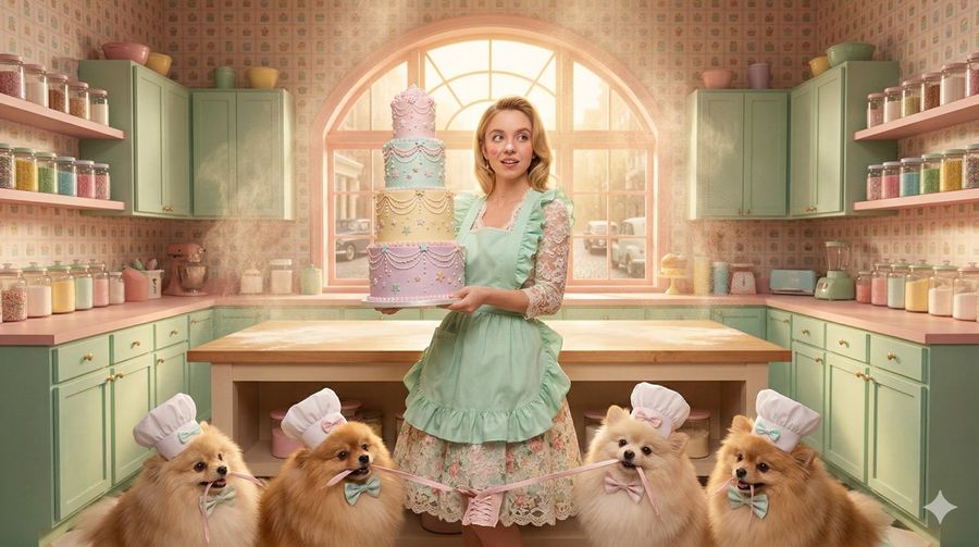 Chef de confeitaria inspirada em Wes Anderson com Sydney Sweeney
