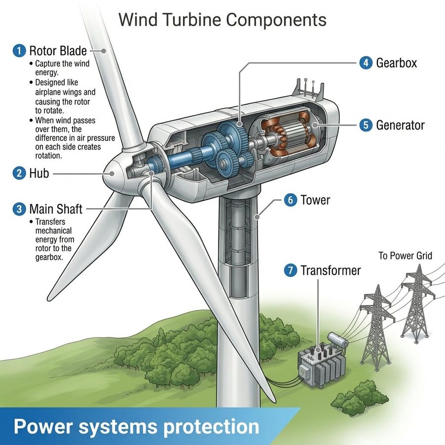Schéma technique d'une éolienne