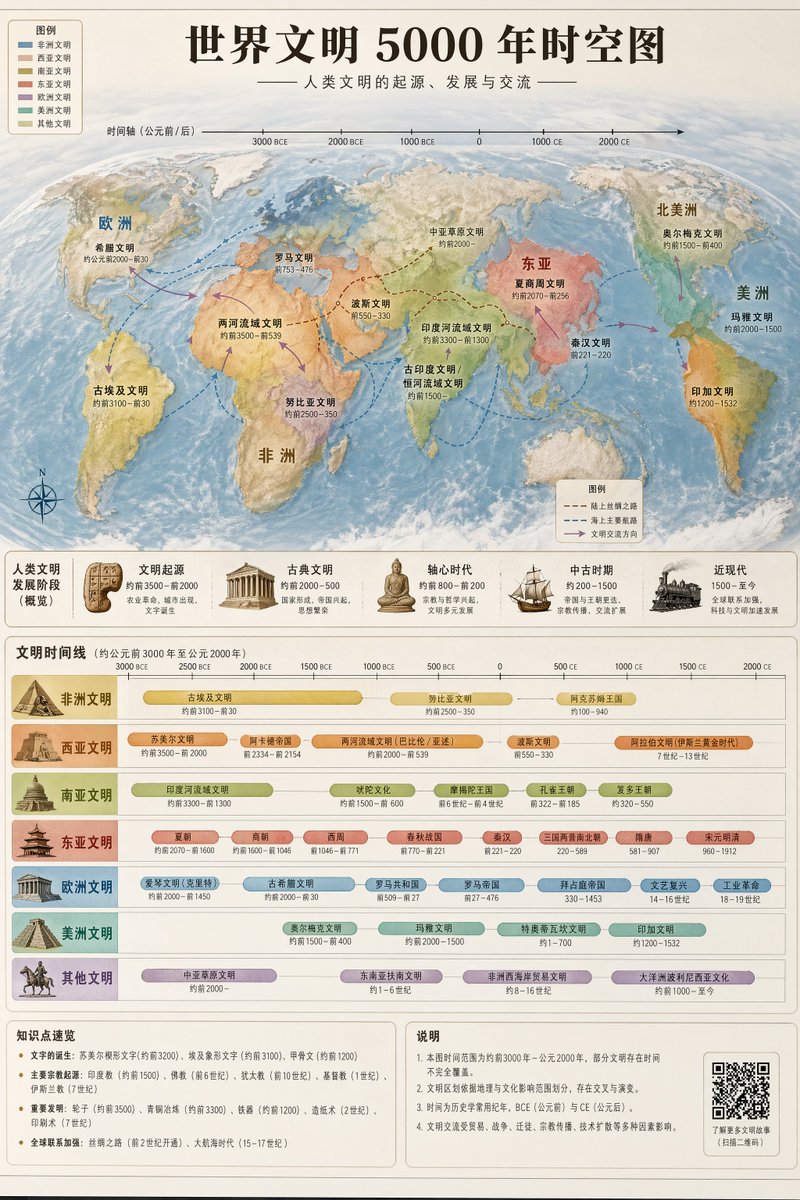 Carte spatiotemporelle de la civilisation mondiale