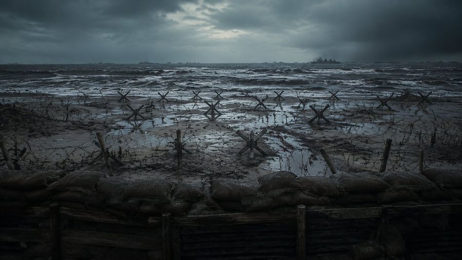 Stormy WWII Beach Defenses