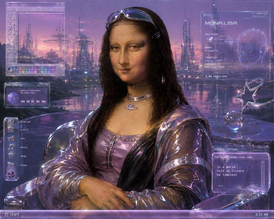 Y2K Futurist Mona Lisa Desktop